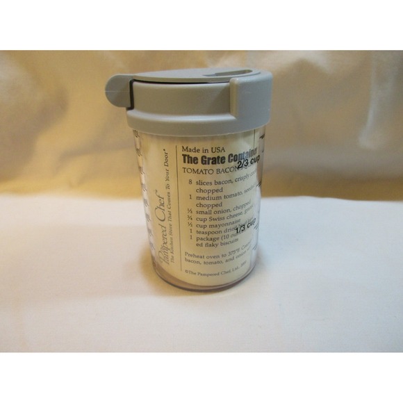 Pampered Chef #1278 The Grate Container Cheese Grater 3/4 Cup New - Picture 1 of 2